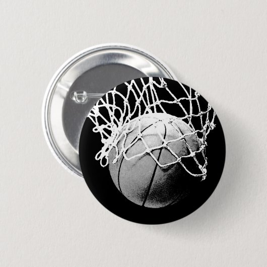 Schwarz-Weiß-Basketball Button (Vorne & Hinten)