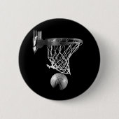 Schwarz-Weiß-Basketball Button (Vorderseite)