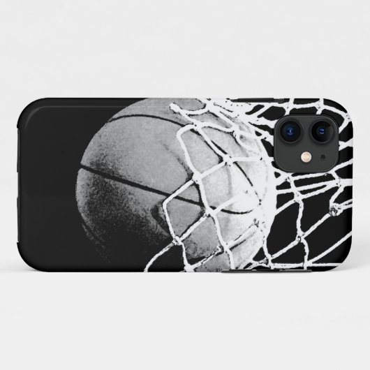 Schwarz-Weiß-Basketball Case-Mate iPhone Hülle (Rückseite (Horizontal))