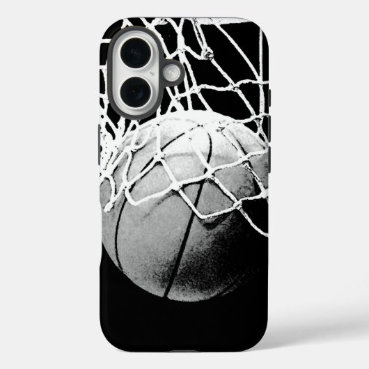 Schwarz-weiß Basketball Case-Mate iPhone Hülle (Rückseite)