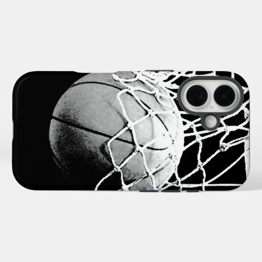 Schwarz-weiß Basketball Case-Mate iPhone Hülle (Rückseite (Horizontal))