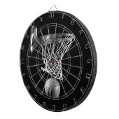Schwarz-Weiß-Basketball Dartscheibe (Vorderseite rechts)