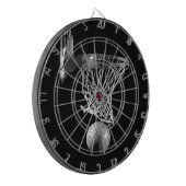 Schwarz-Weiß-Basketball Dartscheibe (Vorderseite Links)