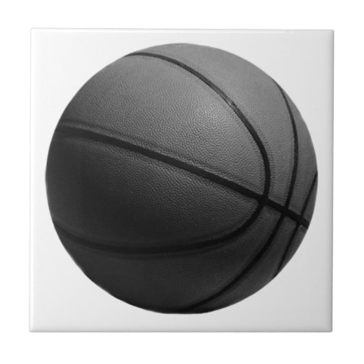 Schwarz-Weiß-Basketball Fliese (Vorderseite)