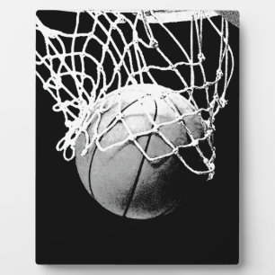 Schwarz-Weiß-Basketball Fotoplatte