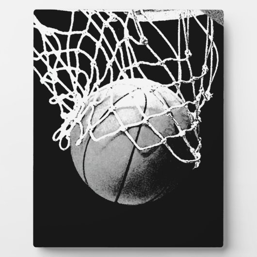 Schwarz-Weiß-Basketball Fotoplatte (Vorderseite)