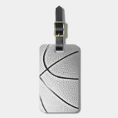 Schwarz-Weiß-Basketball Gepäckanhänger (Vorderseite vertikal)