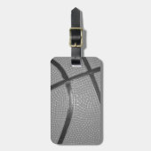 Schwarz-Weiß-Basketball Gepäckanhänger (Vorderseite vertikal)