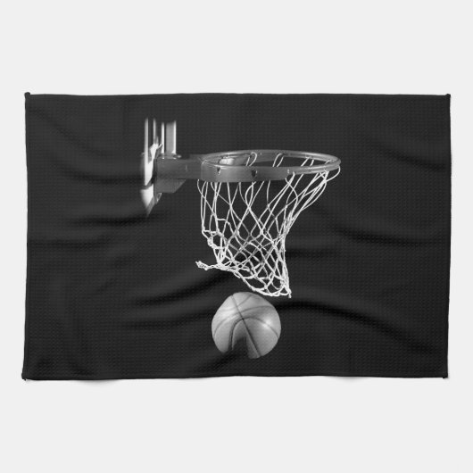 Schwarz-Weiß-Basketball Handtuch (Horizontal)