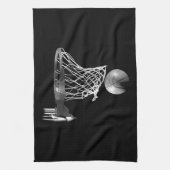 Schwarz-Weiß-Basketball Handtuch (Vertikal)