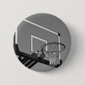 Schwarz-Weiß-Basketball-Hoop Button (Vorderseite)