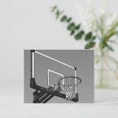 Schwarz-Weiß-Basketball-Hoop Postkarte (Stehend Vorderseite)