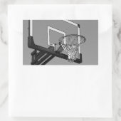 Schwarz-Weiß-Basketball-Hoop Rechteckiger Aufkleber (Tasche)