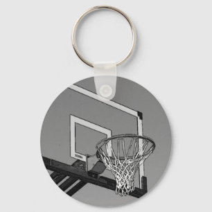 Schwarz-Weiß-Basketball-Hoop Schlüsselanhänger