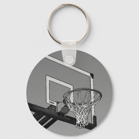 Schwarz-Weiß-Basketball-Hoop Schlüsselanhänger (Vorderseite)