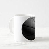 Schwarz-Weiß-Basketball Kaffeetasse (Vorderseite Links)