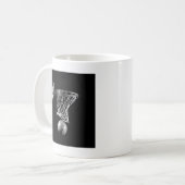 Schwarz-Weiß-Basketball Kaffeetasse (Vorderseite Links)