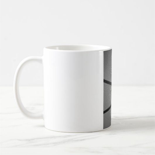 Schwarz-Weiß-Basketball Kaffeetasse (Links)