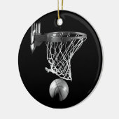 Schwarz-Weiß-Basketball Keramik Ornament (Links)