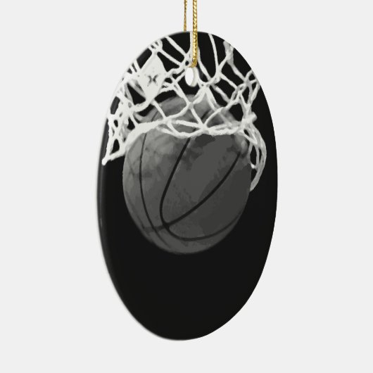 Schwarz-Weiß-Basketball Keramik Ornament (Rechts)