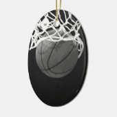 Schwarz-Weiß-Basketball Keramik Ornament (Links)