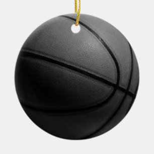 Schwarz-Weiß-Basketball Keramik Ornament