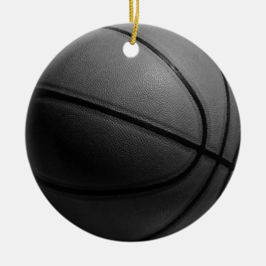 Schwarz-Weiß-Basketball Keramik Ornament (Vorne)