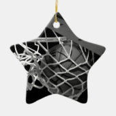 Schwarz-Weiß-Basketball Keramik Ornament (Vorne)