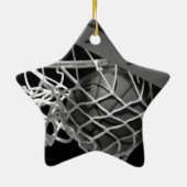 Schwarz-Weiß-Basketball Keramik Ornament (Hinten)