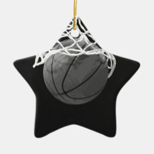 Schwarz-Weiß-Basketball Keramikornament
