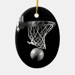 Schwarz-Weiß-Basketball Keramikornament