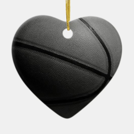 Schwarz-Weiß-Basketball Keramikornament (Vorne)