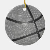 Schwarz-Weiß-Basketball Keramikornament (Vorne)