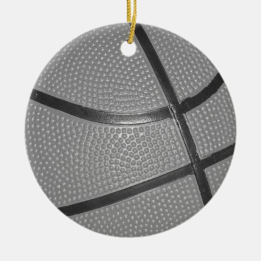 Schwarz-Weiß-Basketball Keramikornament (Vorne)