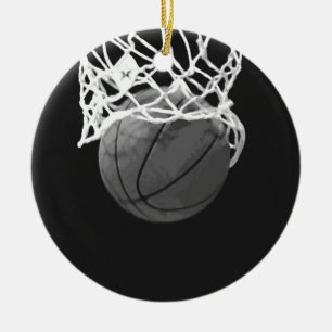 Schwarz-Weiß-Basketball Keramikornament
