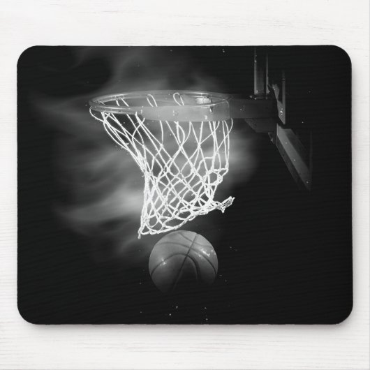 Schwarz-Weiß-Basketball Mousepad (Vorne)
