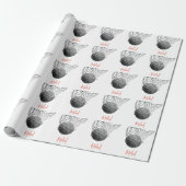 Schwarz-Weiß-Basketball & Netz Dein Name Geschenkpapier (Ungerollt)