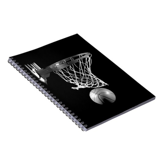 Schwarz-Weiß-Basketball Notizblock (Rechte Seite)