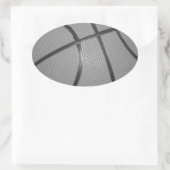 Schwarz-Weiß-Basketball Ovaler Aufkleber (Tasche)