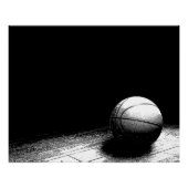 Schwarz-Weiß Basketball Perfektes Poster (Vorderseite)