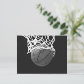 Schwarz-Weiß-Basketball Postkarte (Stehend Vorderseite)