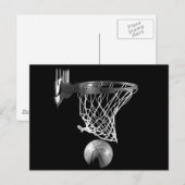 Schwarz-Weiß-Basketball Postkarte (Vorne/Hinten)