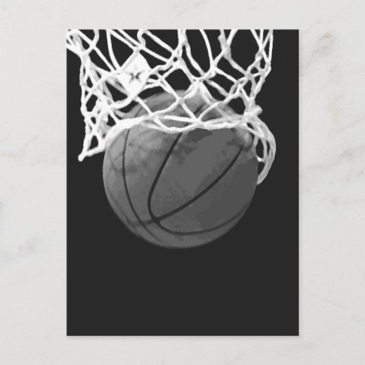 Schwarz-Weiß-Basketball Postkarte (Vorderseite)