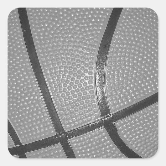 Schwarz-Weiß-Basketball Quadratischer Aufkleber (Vorderseite)