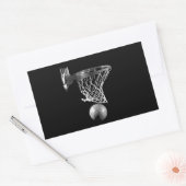 Schwarz-Weiß-Basketball Rechteckiger Aufkleber (Umschlag)