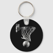 Schwarz-Weiß-Basketball Schlüsselanhänger (Vorderseite)