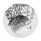 Schwarz-Weiß-Basketball Schneidebrett (Vorderseite)