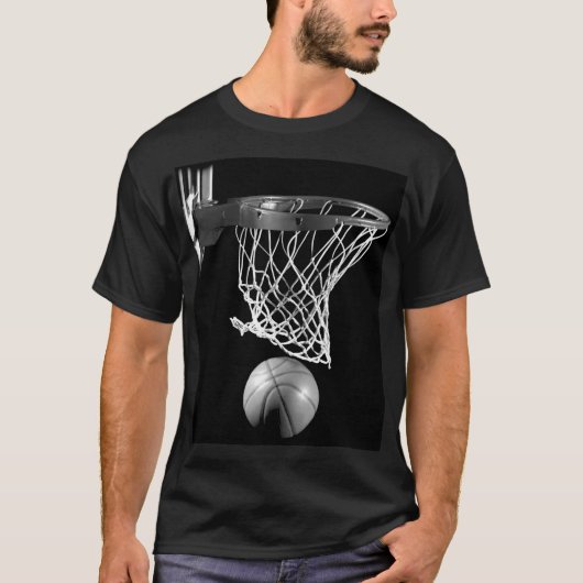 Schwarz-Weiß-Basketball T-Shirt (Vorderseite)