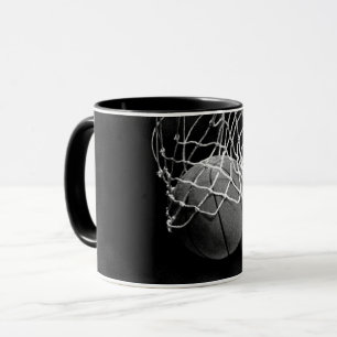 Schwarz-Weiß-Basketball Tasse