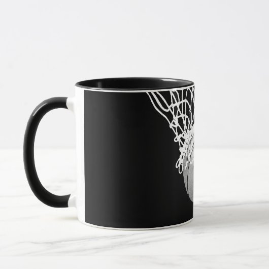 Schwarz-Weiß-Basketball Tasse (Links)